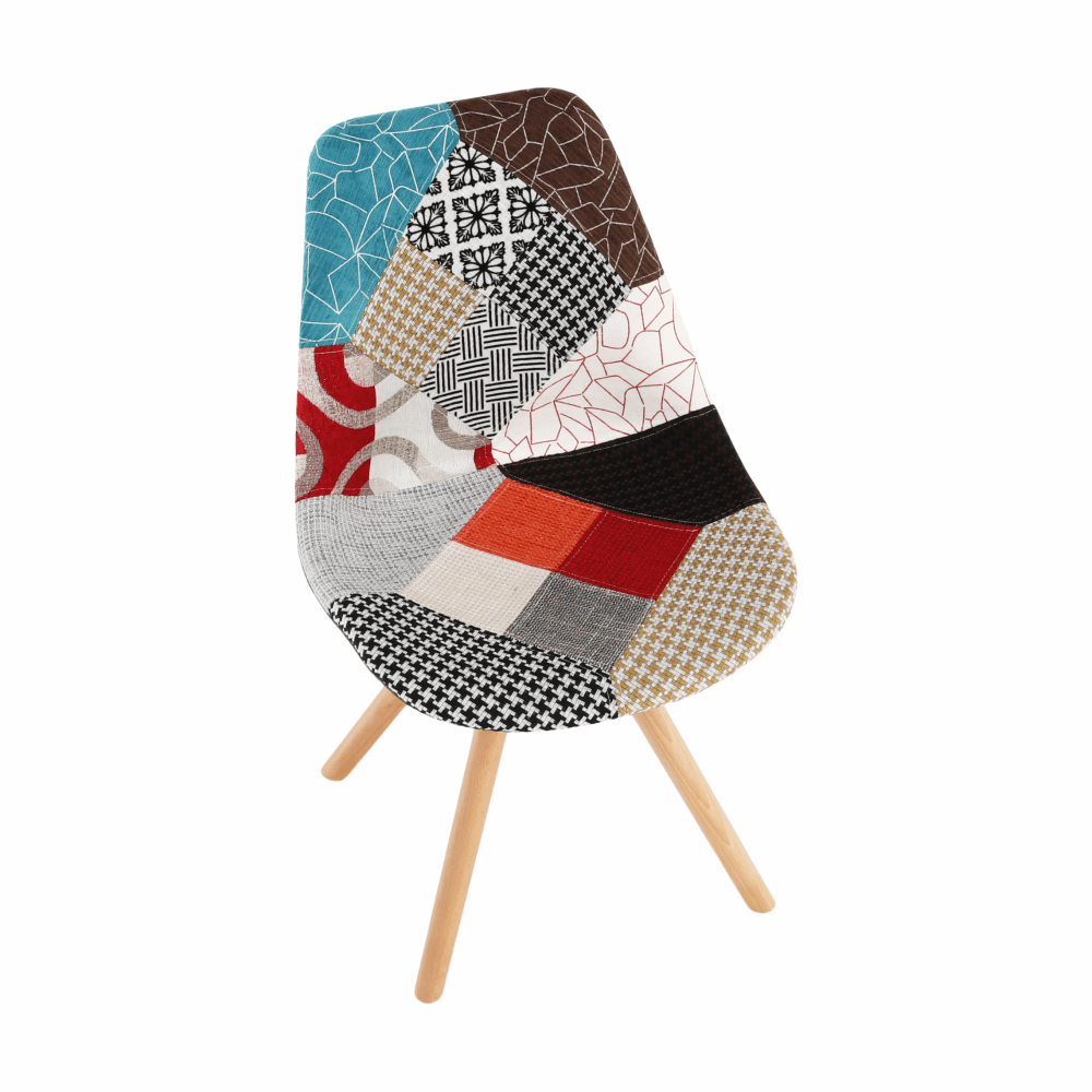 Scaun dining, patchwork color, GLORIA