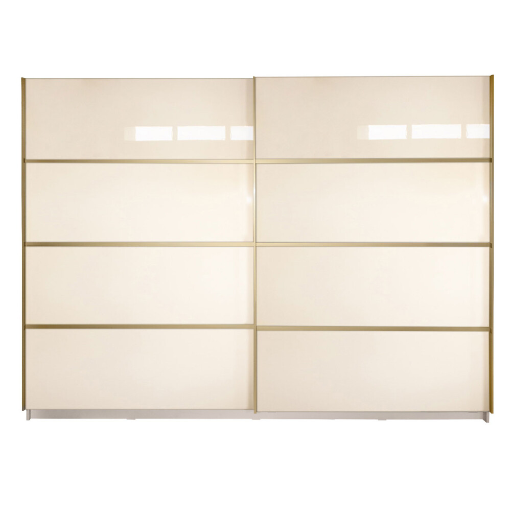 Gold Dulap 2800 Crem cu usi MDF Lucios