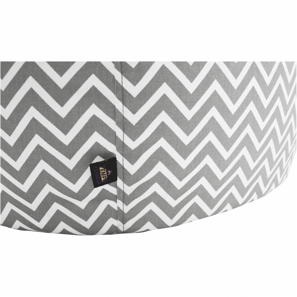 Fotoliu tip sac, gri/alb/model zig-zag, GOMBY