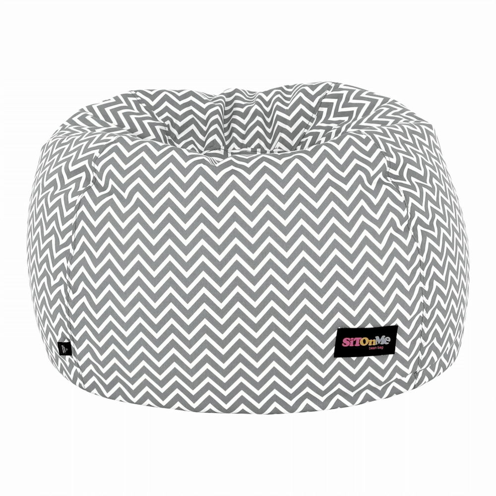 Fotoliu tip sac, gri/alb/model zig-zag, GOMBY
