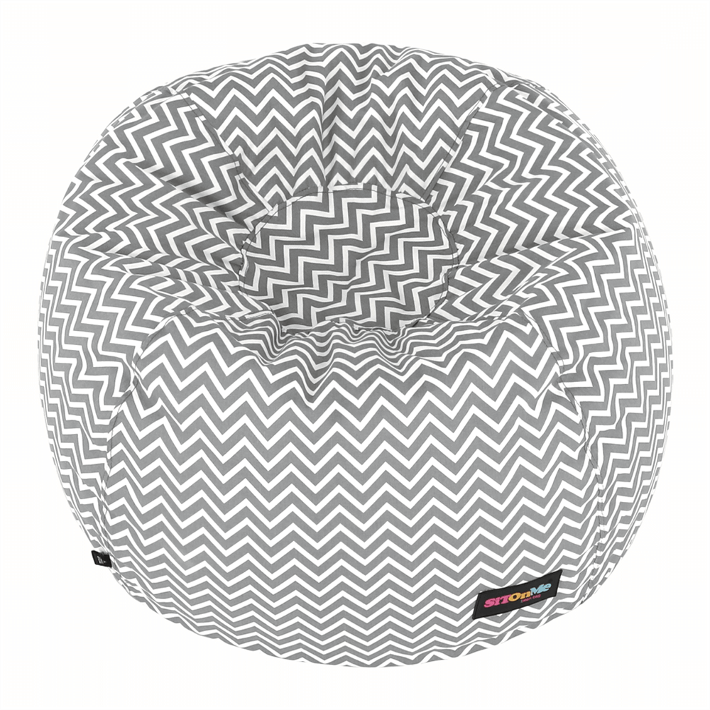 Fotoliu tip sac, gri/alb/model zig-zag, GOMBY