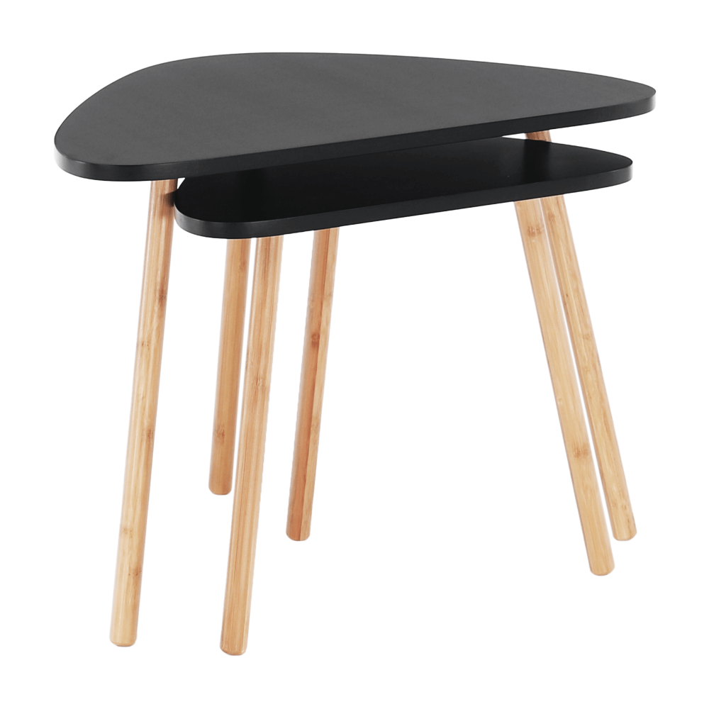Set de 2 mese, negru / natural, GOREJ