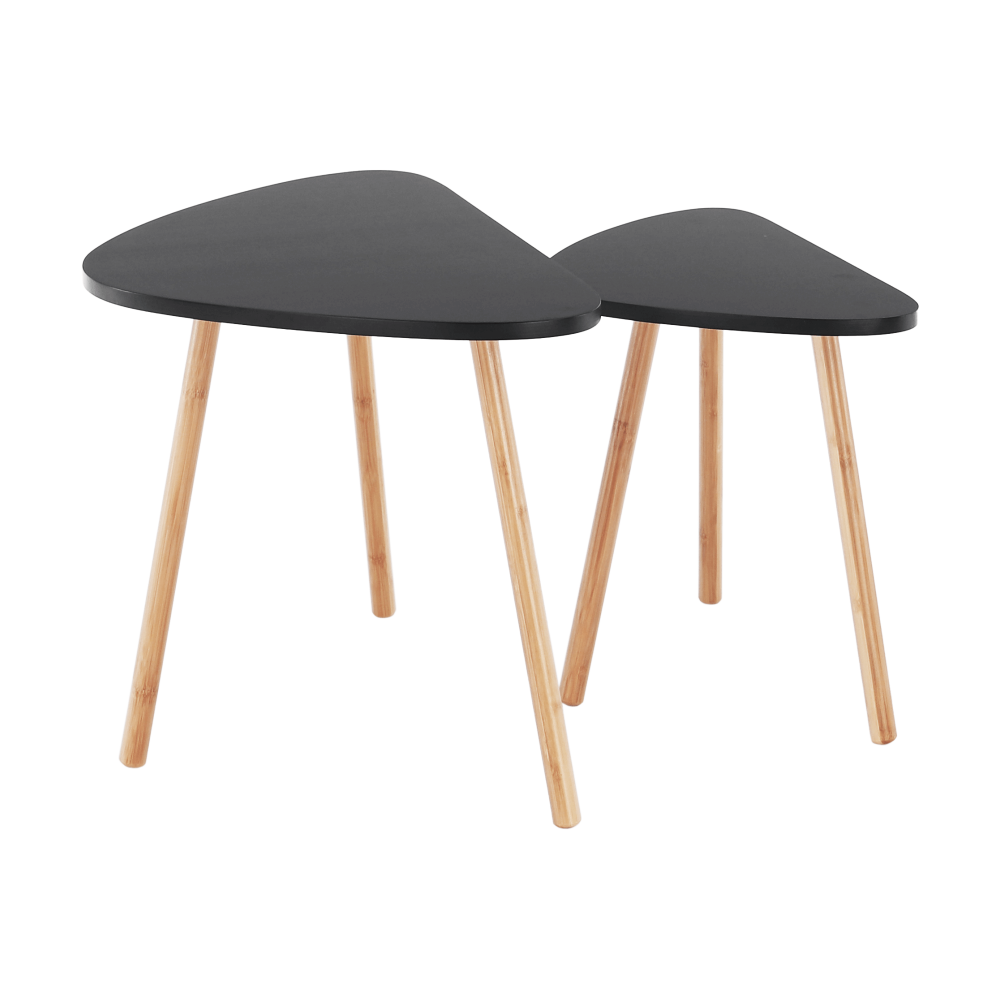 Set de 2 mese, negru / natural, GOREJ