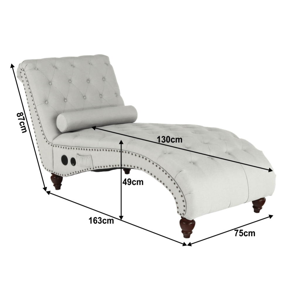 Scaun relaxant cu Bluetooth, gri deschis / nuc închis, GREGOR