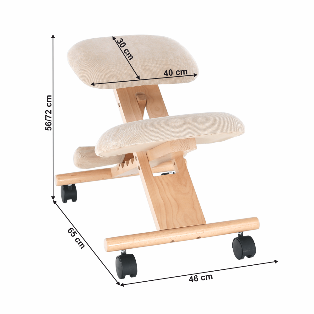 Scaun tip kneeling ergonomic, crem / fag, GROCO