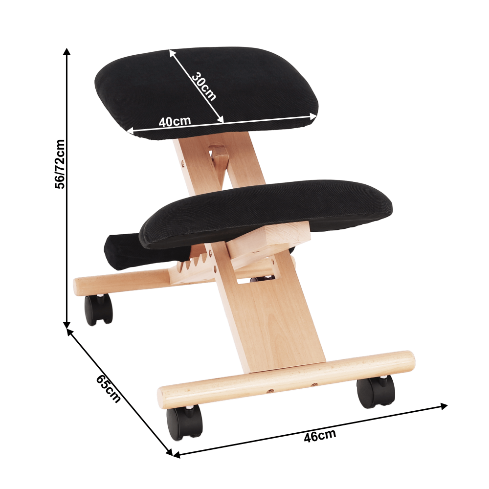 Scaun genunchi ergonomic, negru / fag, GROCO