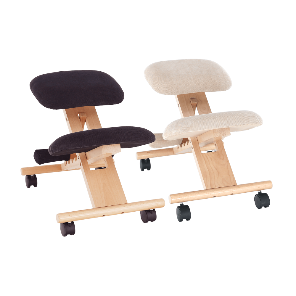 Scaun genunchi ergonomic, negru / fag, GROCO