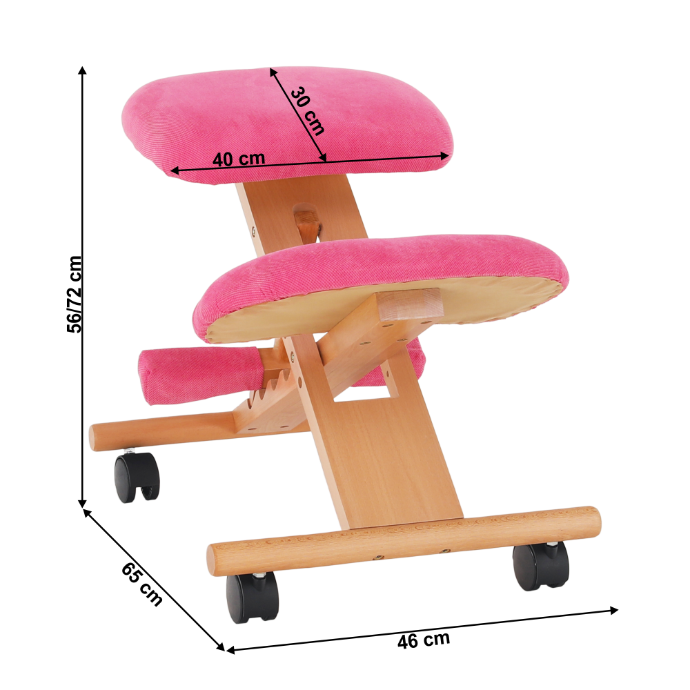 Scaun genunchi ergonomic, roz/ fag, GROCO