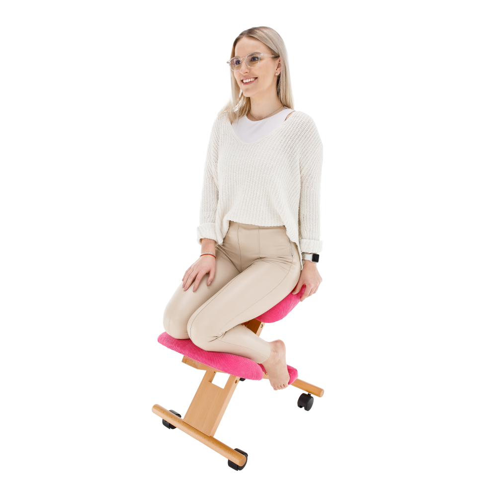 Scaun genunchi ergonomic, roz/ fag, GROCO