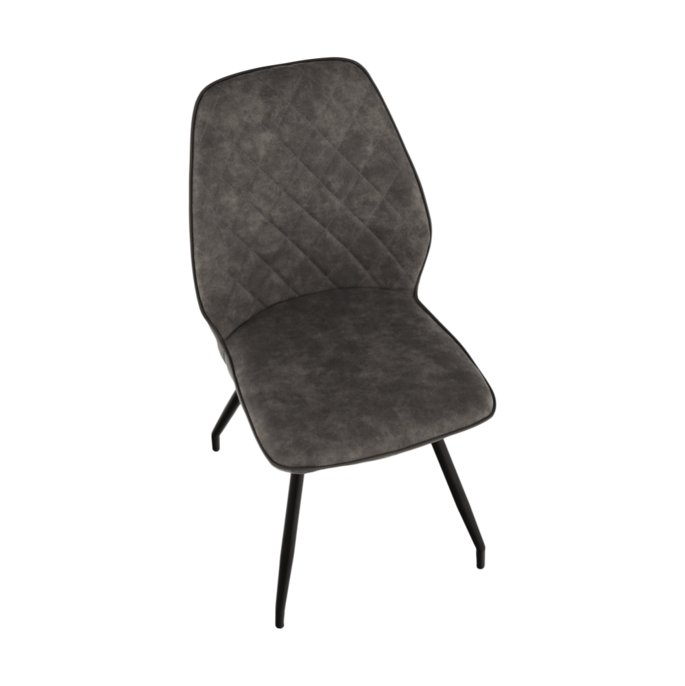 Scaun dining, ţesătură gri maro cu efect de piele întoarsă, HERDA