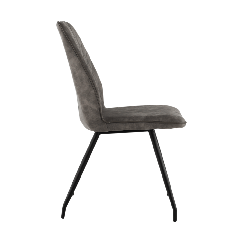 Scaun dining, ţesătură gri maro cu efect de piele întoarsă, HERDA
