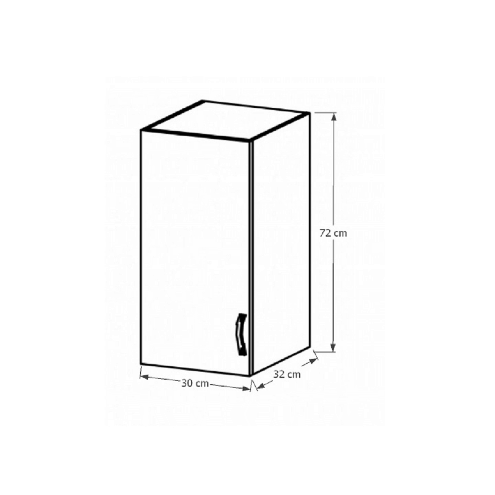 Dulap superior G30, model stânga, nuc Milano, SICILIA