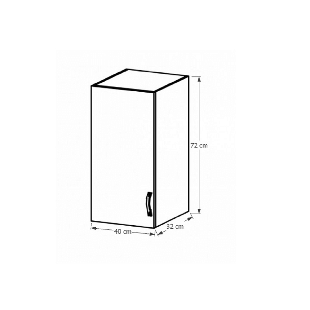 Dulap superior G40, model stânga, nuc Milano, SICILIA