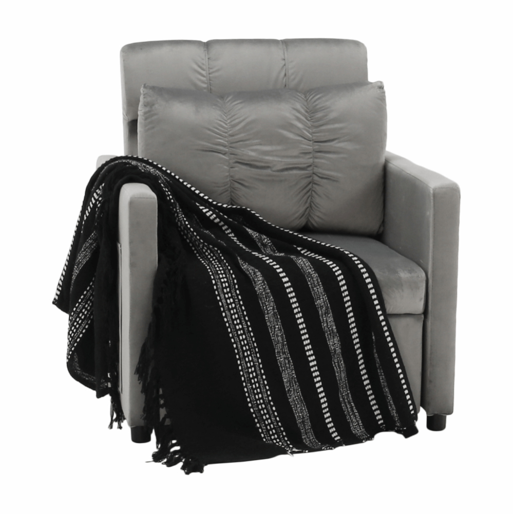 Fotoliu extensibil, catifea Velvet gri deschis, IGRIM