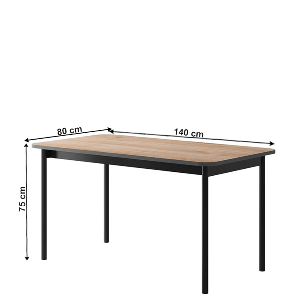 Masă dining, stejar jaskson hickory/grafit, BERGEN BL140