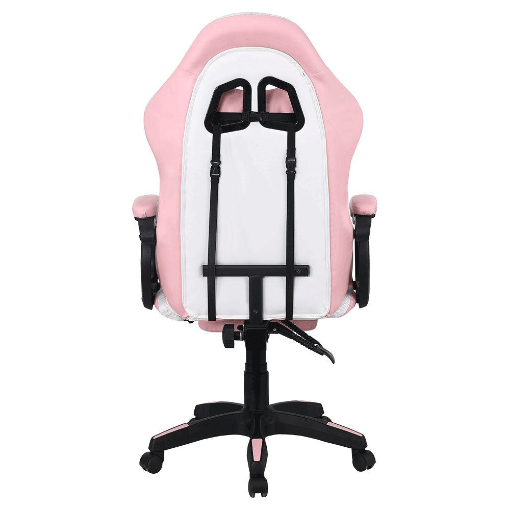 Scaun de birou / joc cu iluminare LED RGB, roz / alb, JOVELA