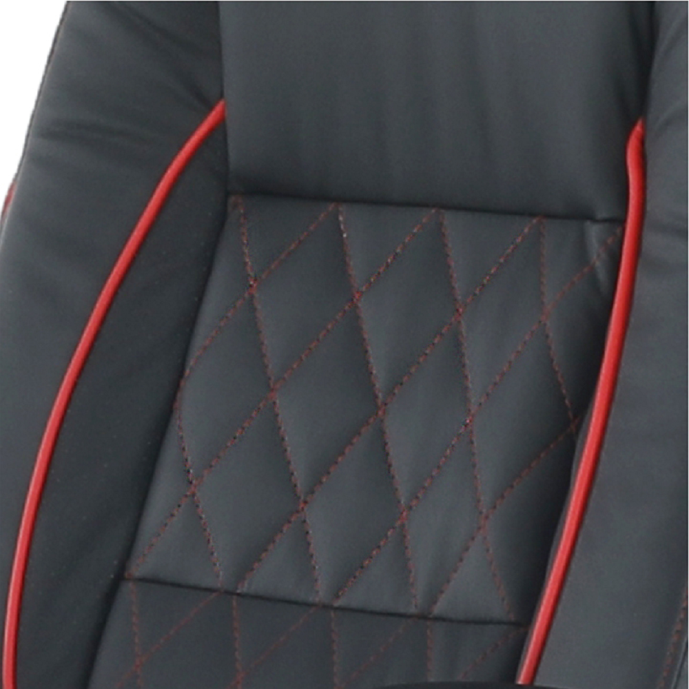 Fotoliu de birou, piele ecologică negru/tiv roşu, PORSHE NEW
