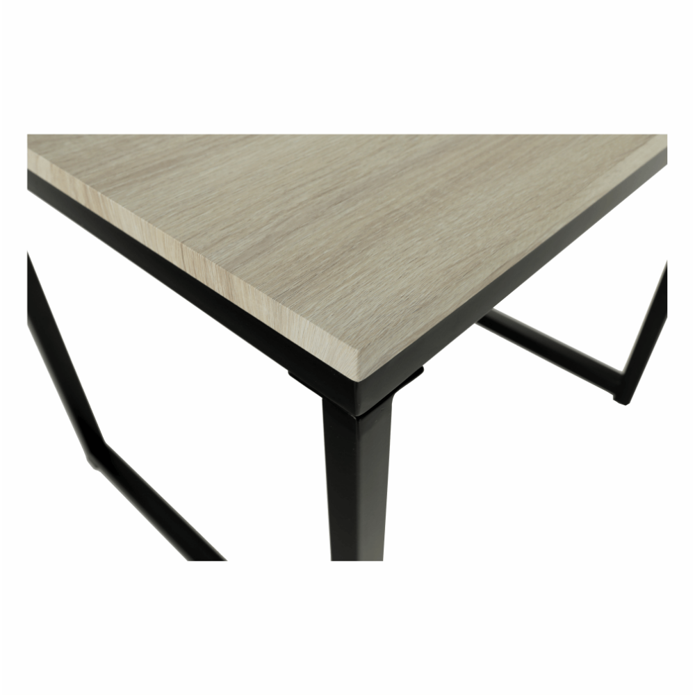 Set 2 măsuţe de cafea, stejar sonoma/negru, KASTLER TYP 2