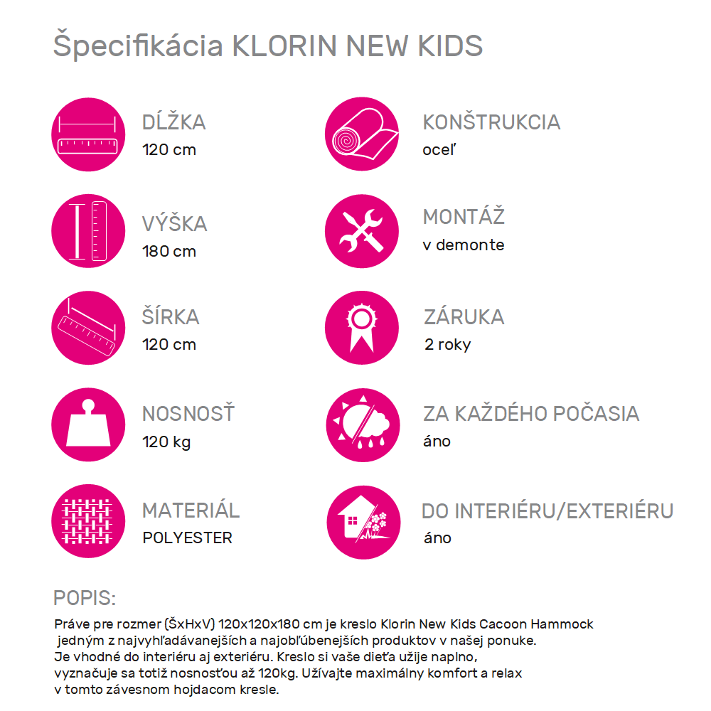 Scaun suspendabil balansoar, verde, KLORIN NEW KIDS