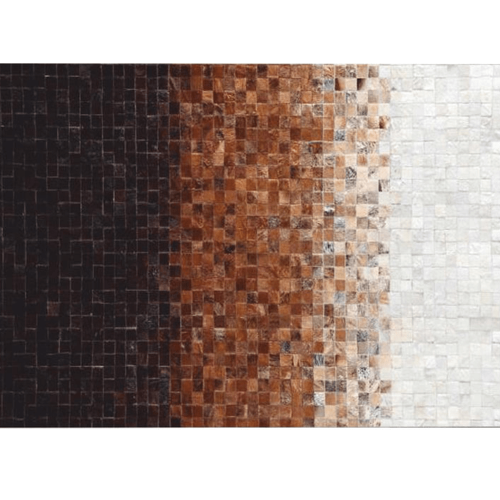 Covor de lux din piele, alb/maro/negru, patchwork, 200x300, PIELE DE VITĂ TYP 7