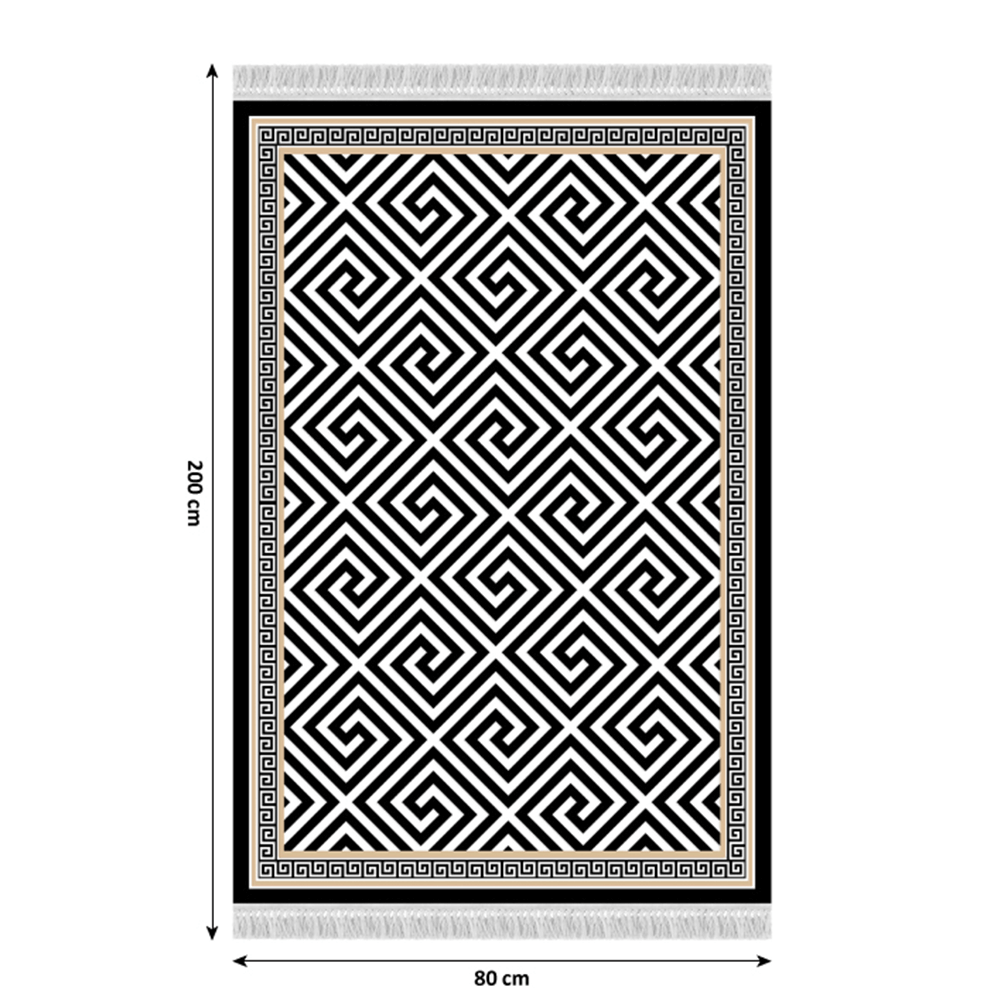 Covor MOTIVE, model negru-alb, 80x200