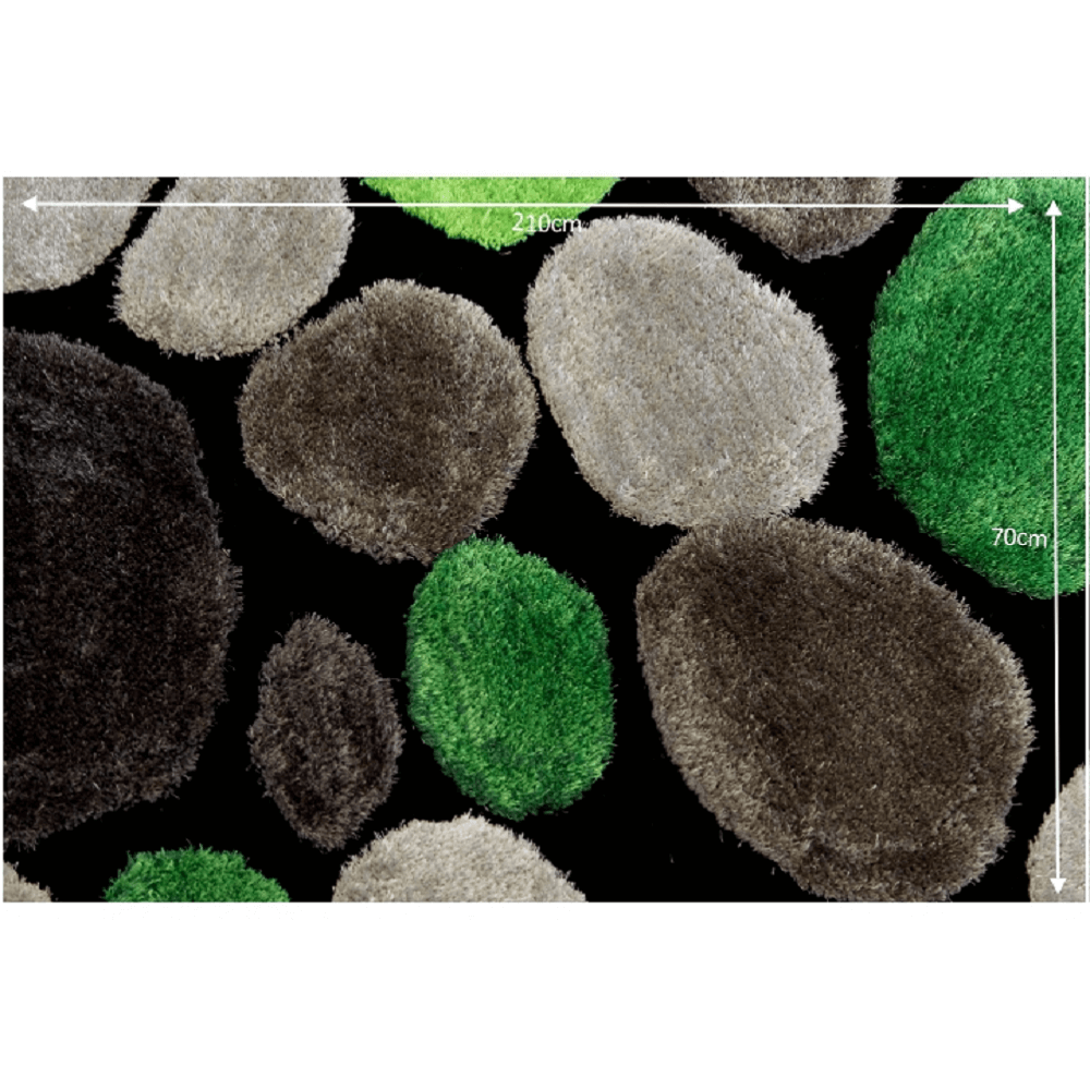 Covor 70x210 cm, verde/gri/negru, PEBBLE TYP 1