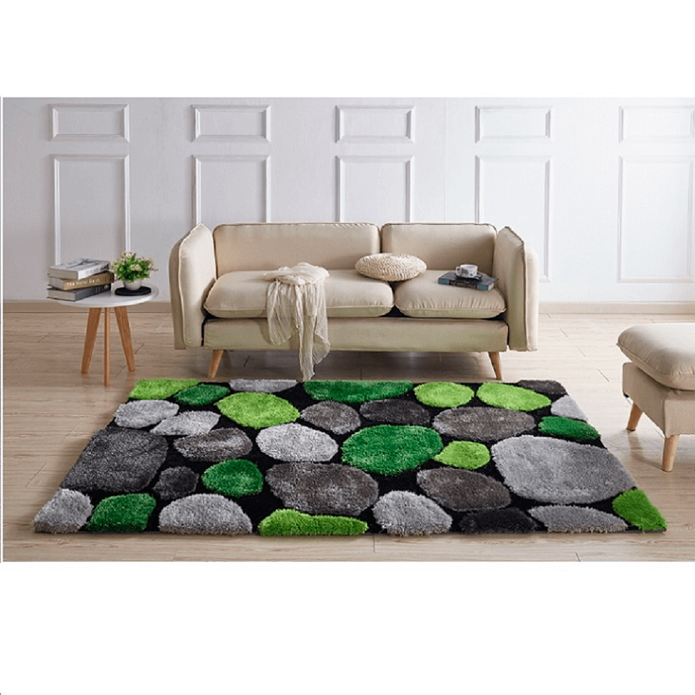 Covor 70x210 cm, verde/gri/negru, PEBBLE TYP 1