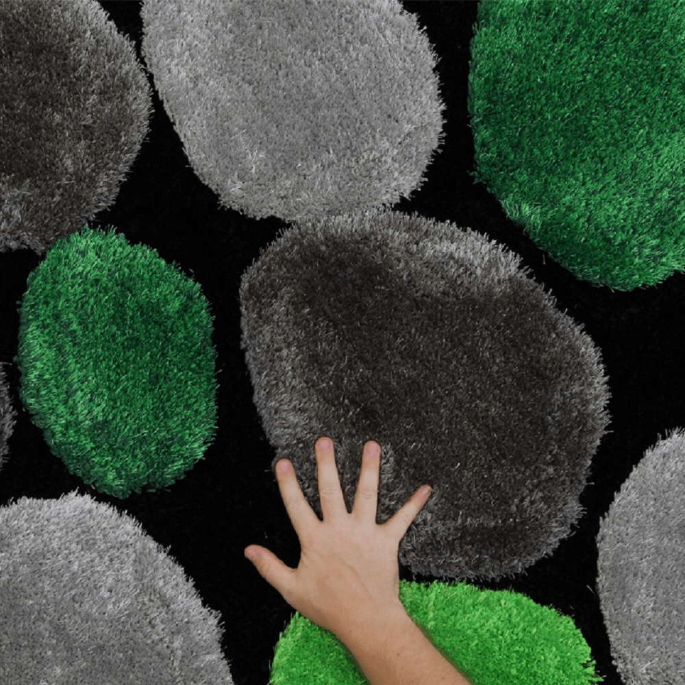 Covor 140x200 cm, verde/gri/negru,  PEBBLE TYP 1