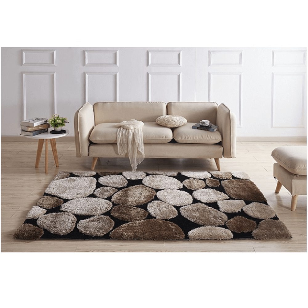 Covor 200x300 cm, maro/bej/negru, PEBBLE TYP 2