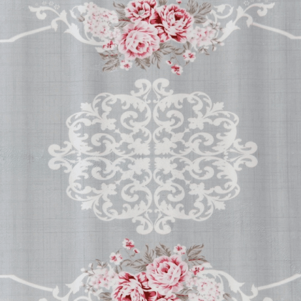 Covor 80x150 cm, gri/model cu flori, SEDEF TYP 2