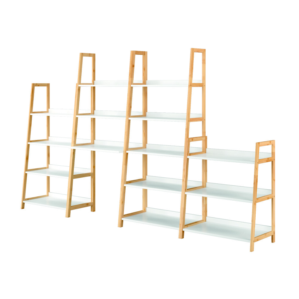 Etajeră multifuncţională cu 3 rafturi, alb/natural, KOEN TYP 4