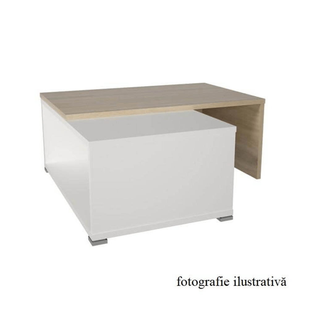 Măsuţă de cafea extensibilă, negru/alb, DRON