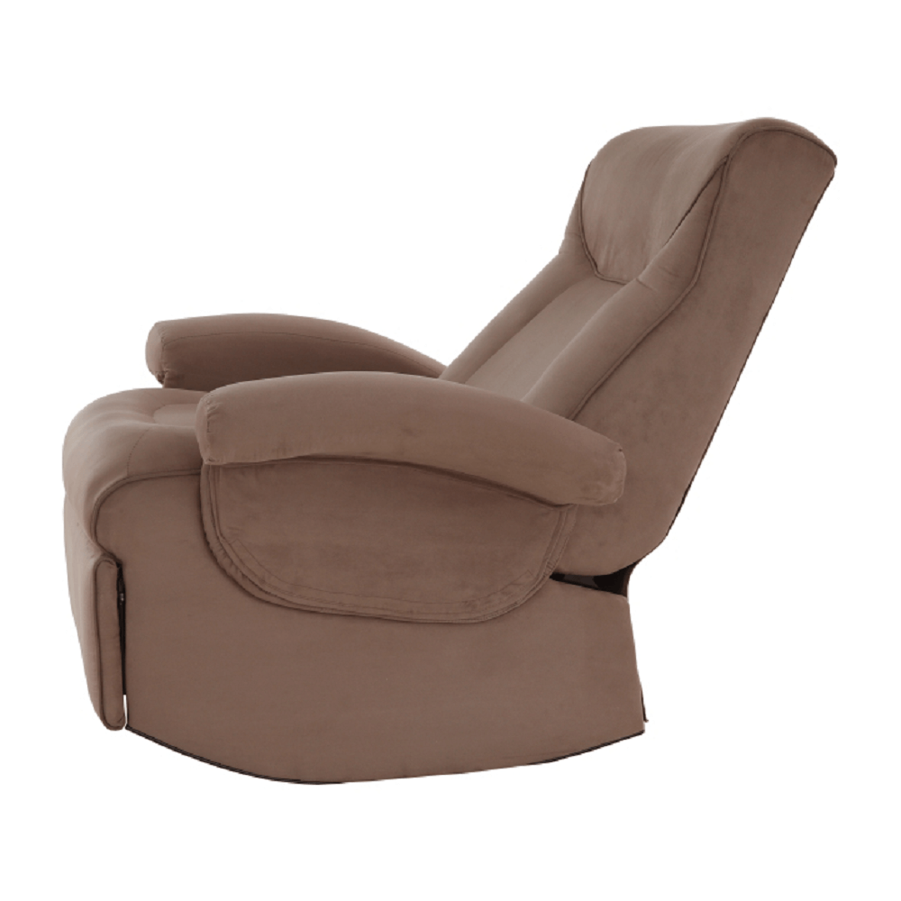 Fotoliu relaxant, cu funcţie electrică de vibraţie, textil maro, SUAREZ