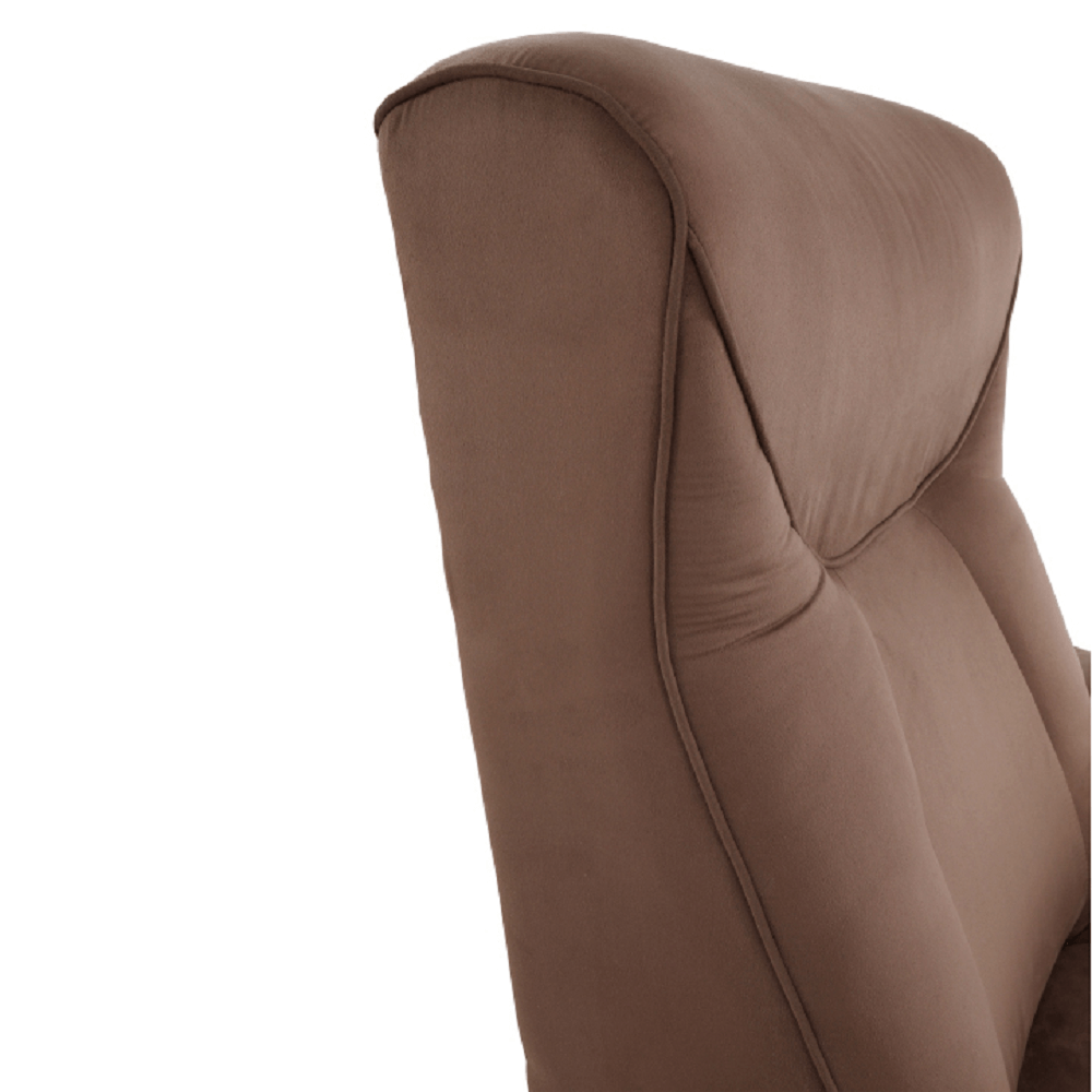 Fotoliu relaxant, cu funcţie electrică de vibraţie, textil maro, SUAREZ