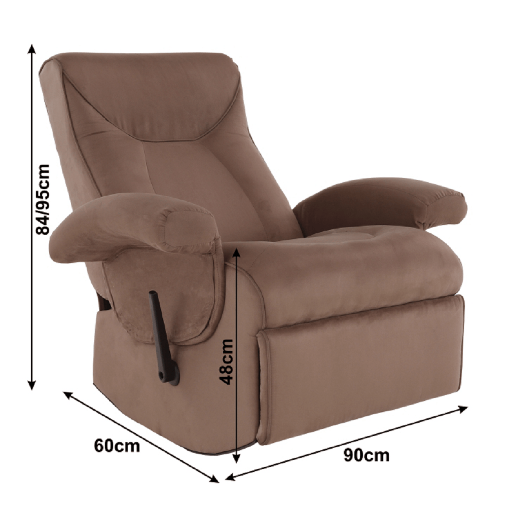 Fotoliu relaxant, cu funcţie electrică de vibraţie, textil maro, SUAREZ