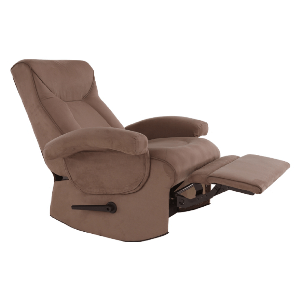 Fotoliu relaxant, cu funcţie electrică de vibraţie, textil maro, SUAREZ