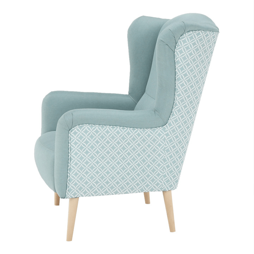Scaun de design, ţesătură mentol/model, BELEK