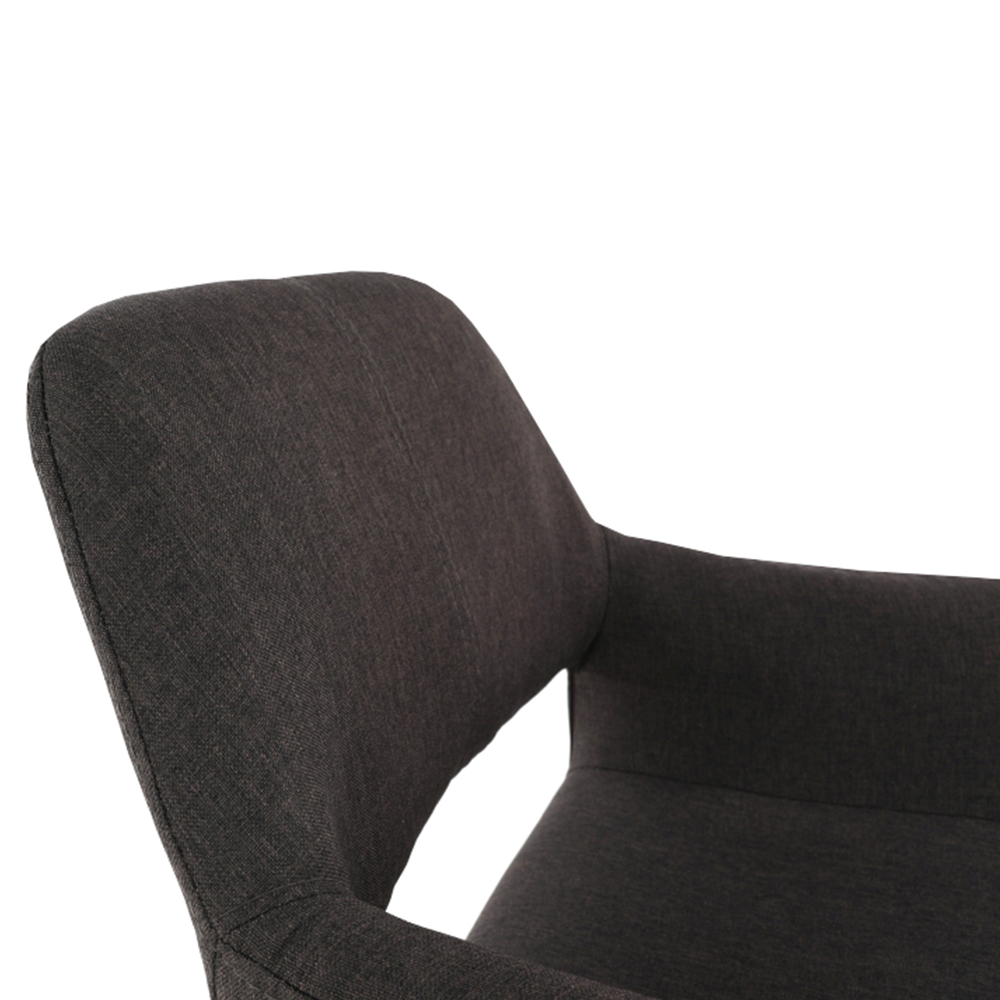 Scaun de design,material textil maro închis/lemn fag, GODRIC