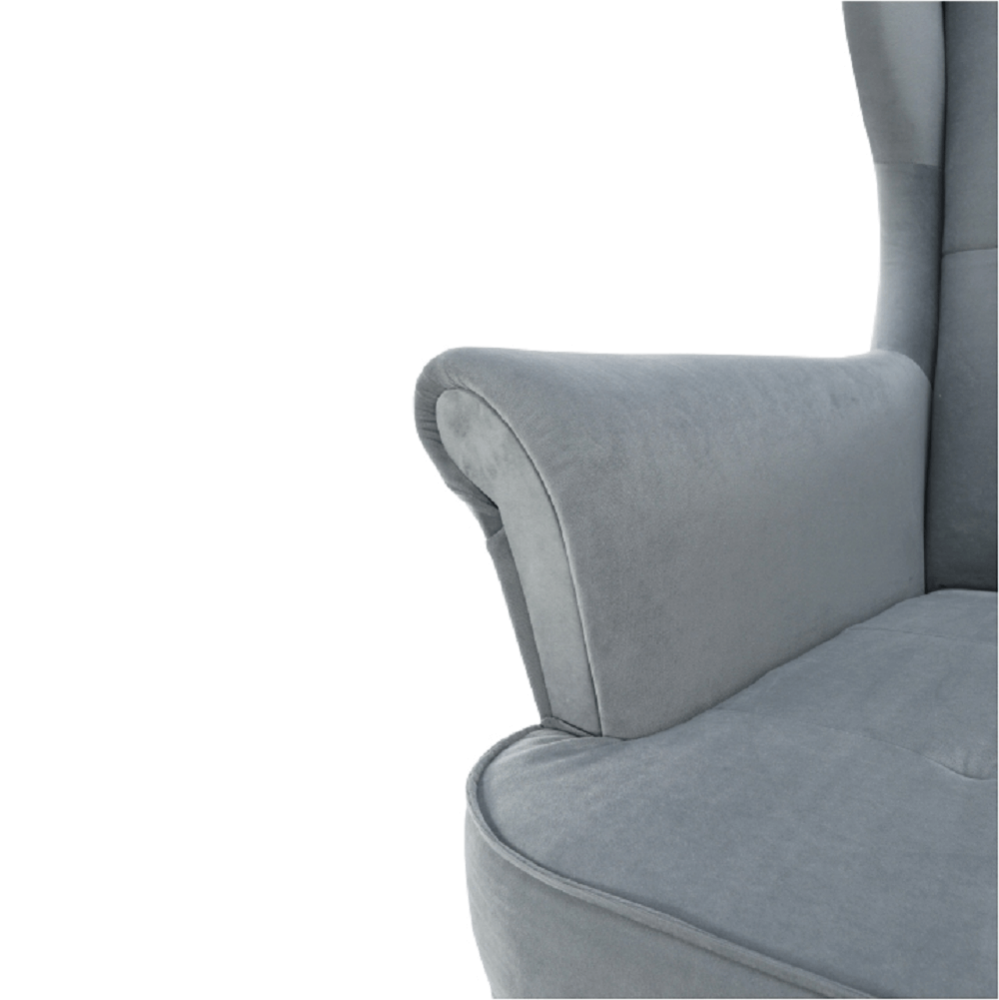 Fotoliu, material textil gri deschis/alb, RUTINO