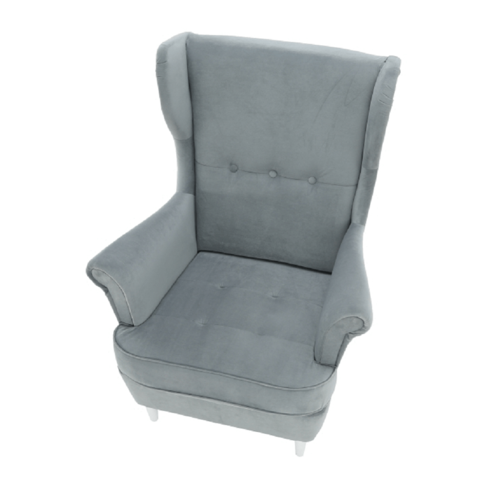 Fotoliu, material textil gri deschis/alb, RUTINO