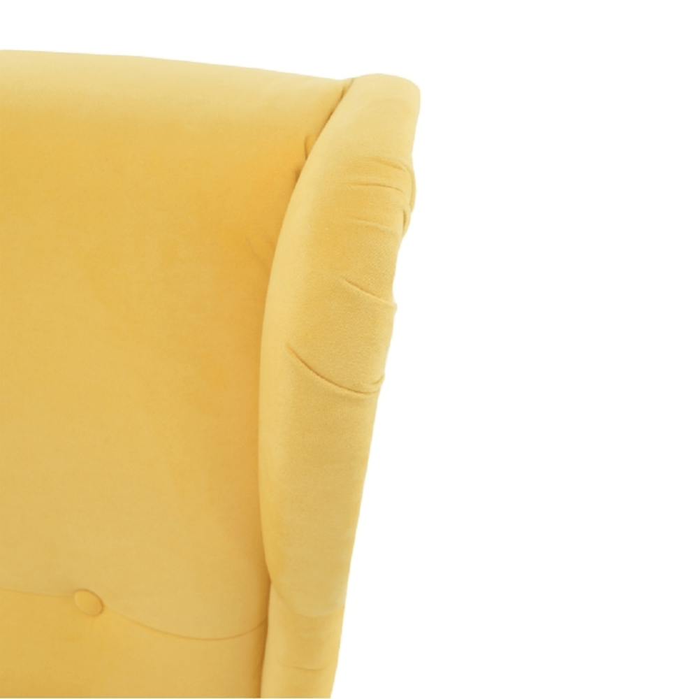 Fotoliu, material textil galben/wenge, RUFINO