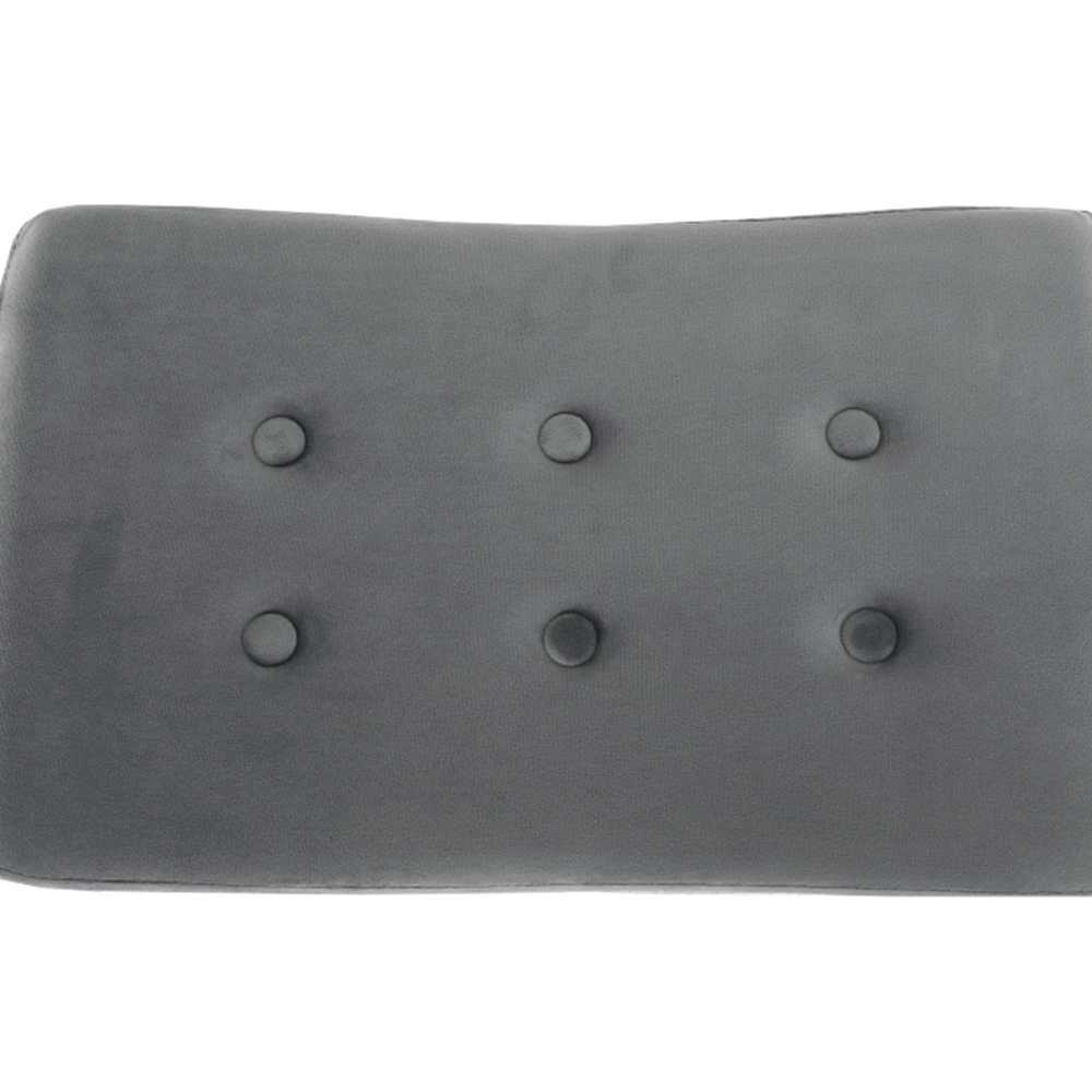 Fotoliu cu taburet, material de catifea gri/fag, LAGER NEW