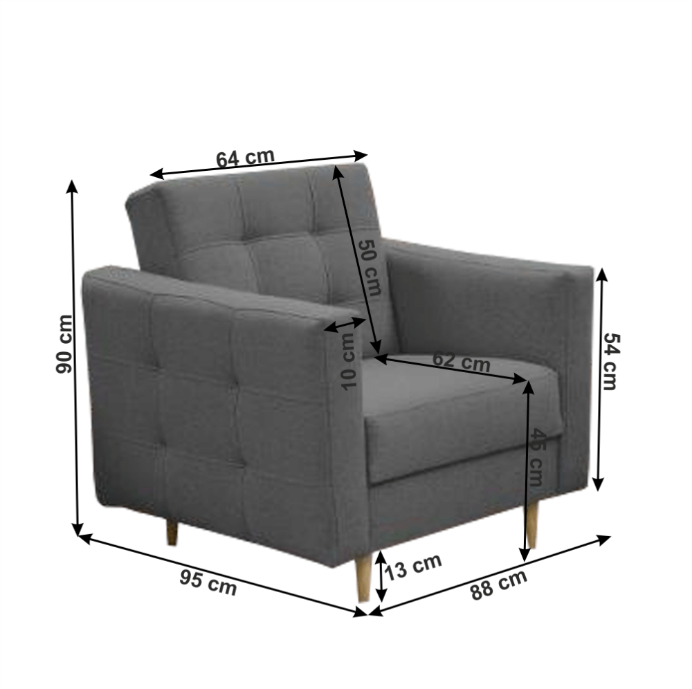 Fotoliu complet tapiţat, material textil gri închis, AMEDIA