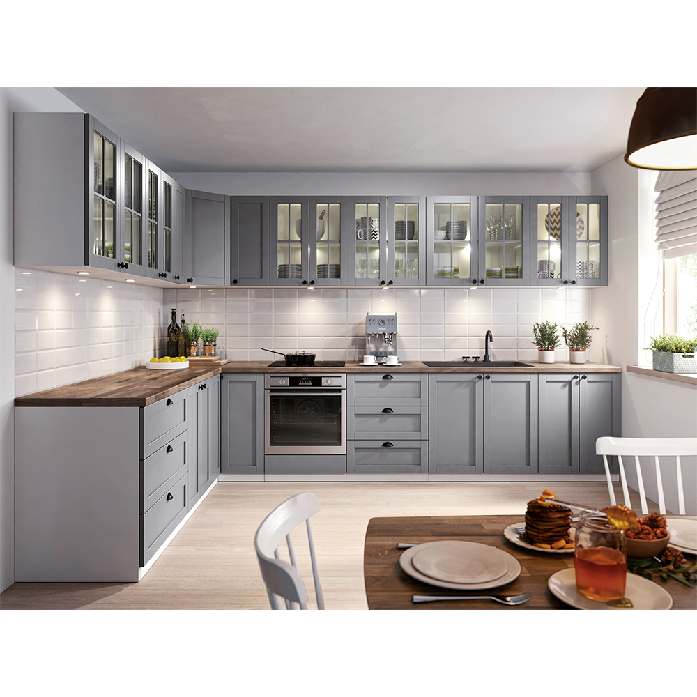 Cabinet inferior, gri mat/alb, model dreapta, LAYLA D601F
