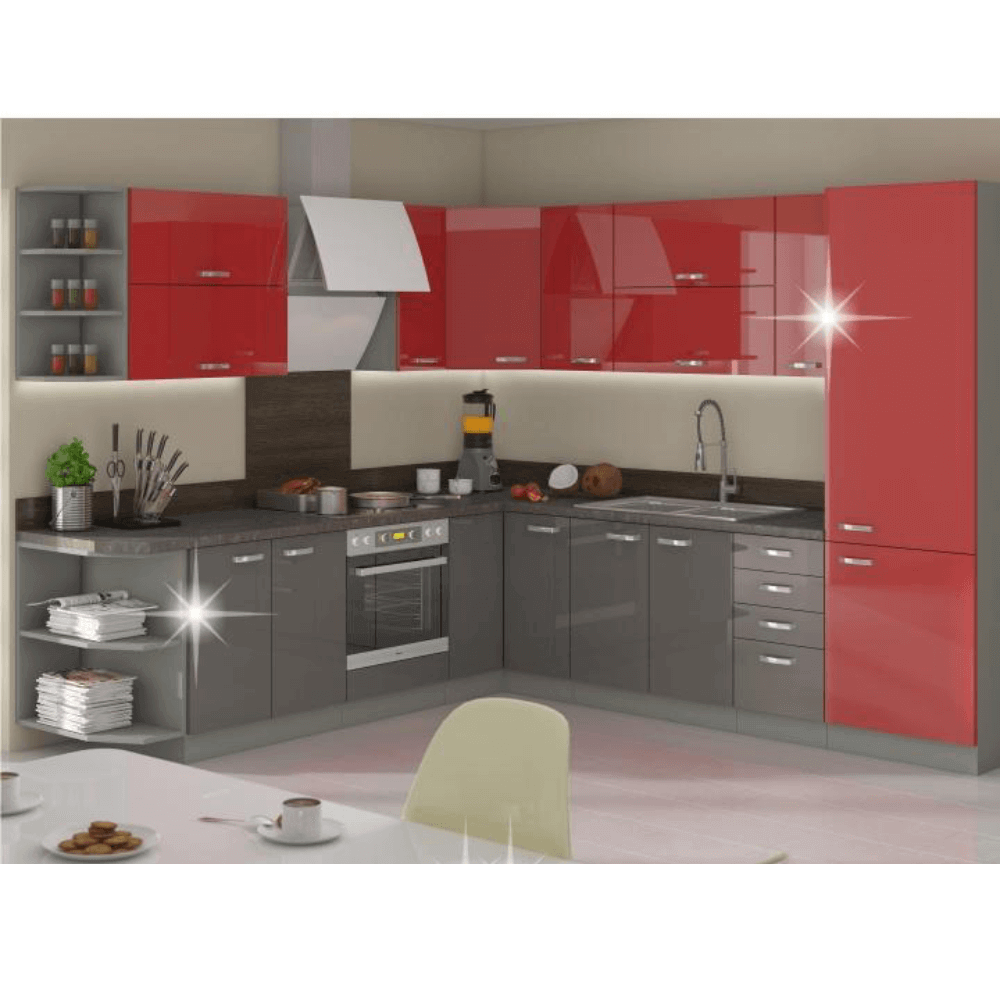 Dulap pentru produse alimentare, roşu extra lucios, PRADO 40 DK-210 2F