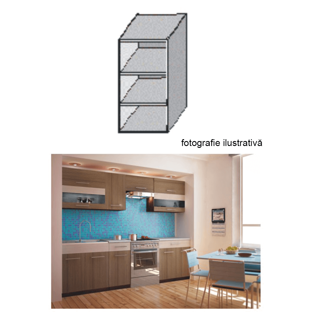 Dulap bucătărie cu poliţe, rigoleto dark+light/wenge, JURA NEW I GO-20