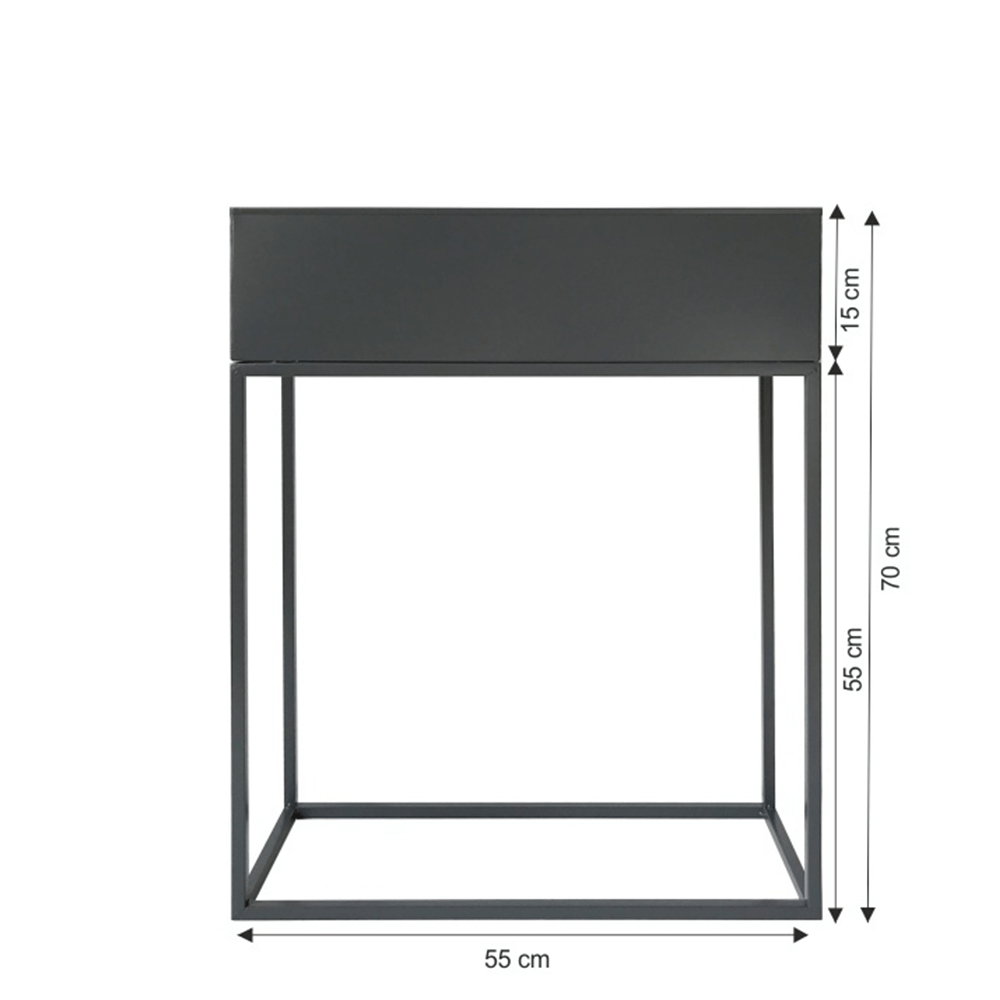 Ghiveci de flori din metal multifuncţional, gri închis, INDIZE TYP 3 WL4214