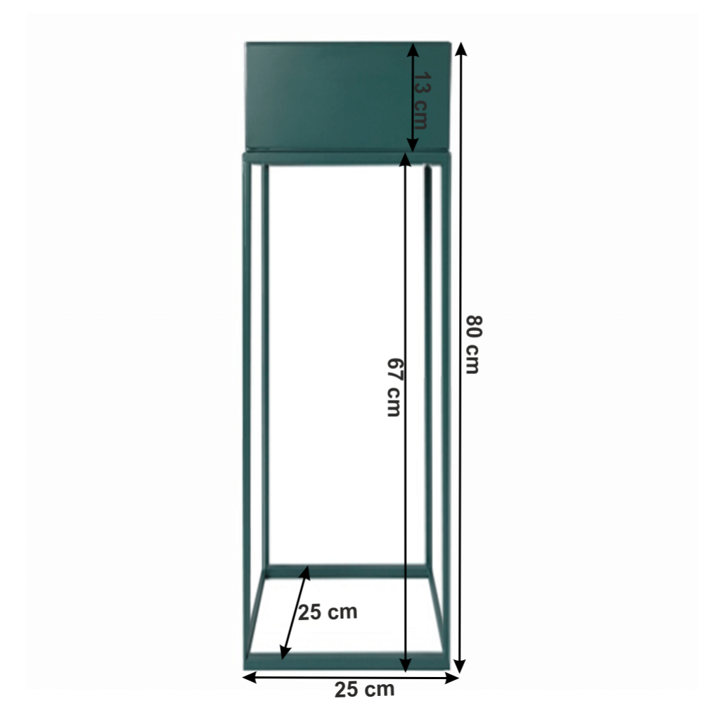 Ghiveci de flori din metal multifuncţional, verde închis, INDIZE TYP 1 WL4211