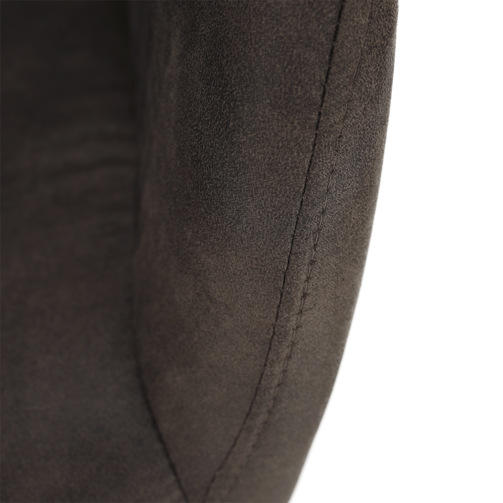 Fotoliu design, ţesătură din piele periată, maro Taupe / negru, LACEY