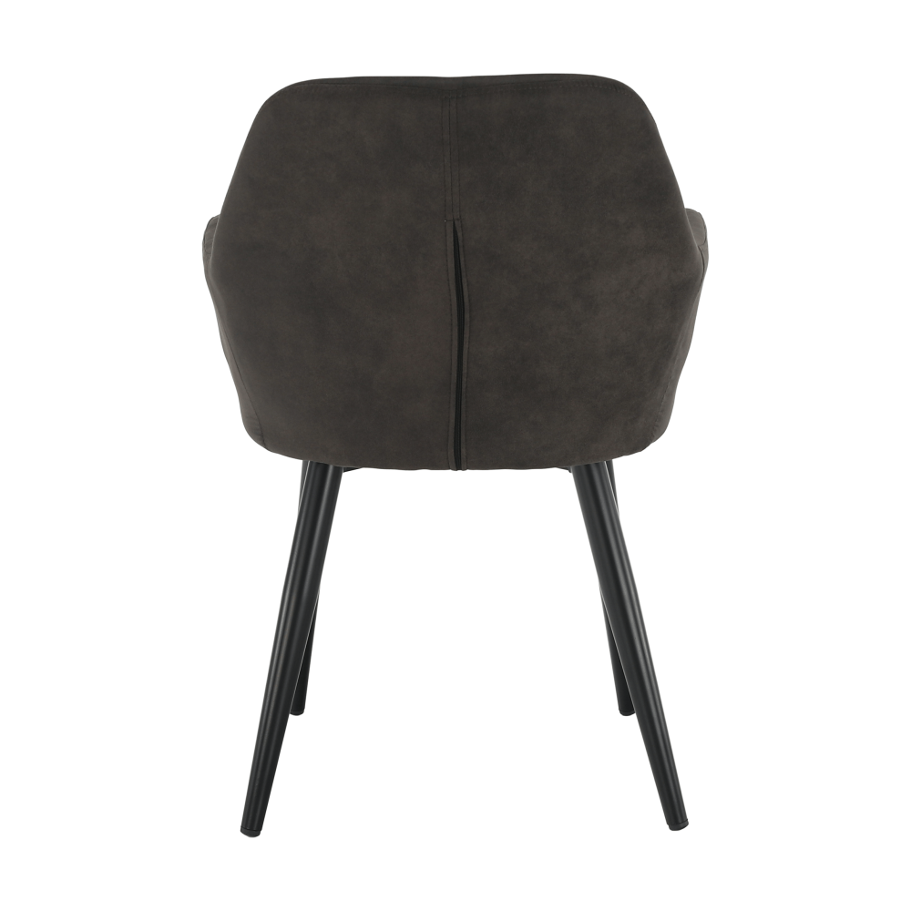 Fotoliu design, ţesătură din piele periată, maro Taupe / negru, LACEY